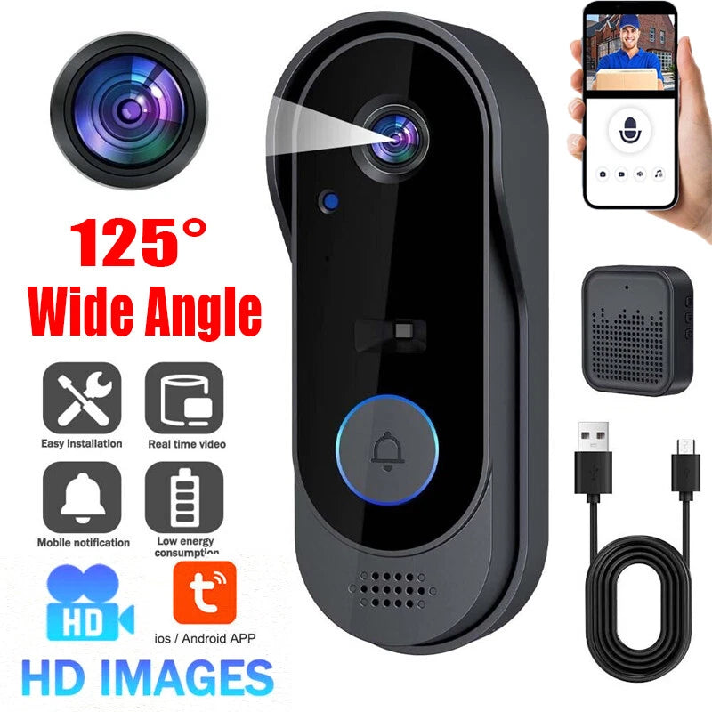 Wireless WiFi Video Smart Doorbell Phone Security Camera Door Bell RING Intercom