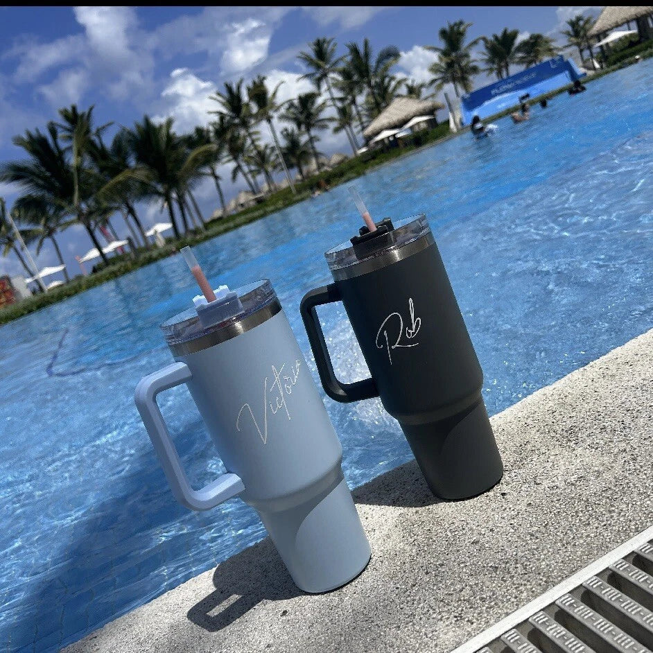 40oz Tumbler Stainless Steel Insulated Travel Mug with Straw and Lid Coffee Mug