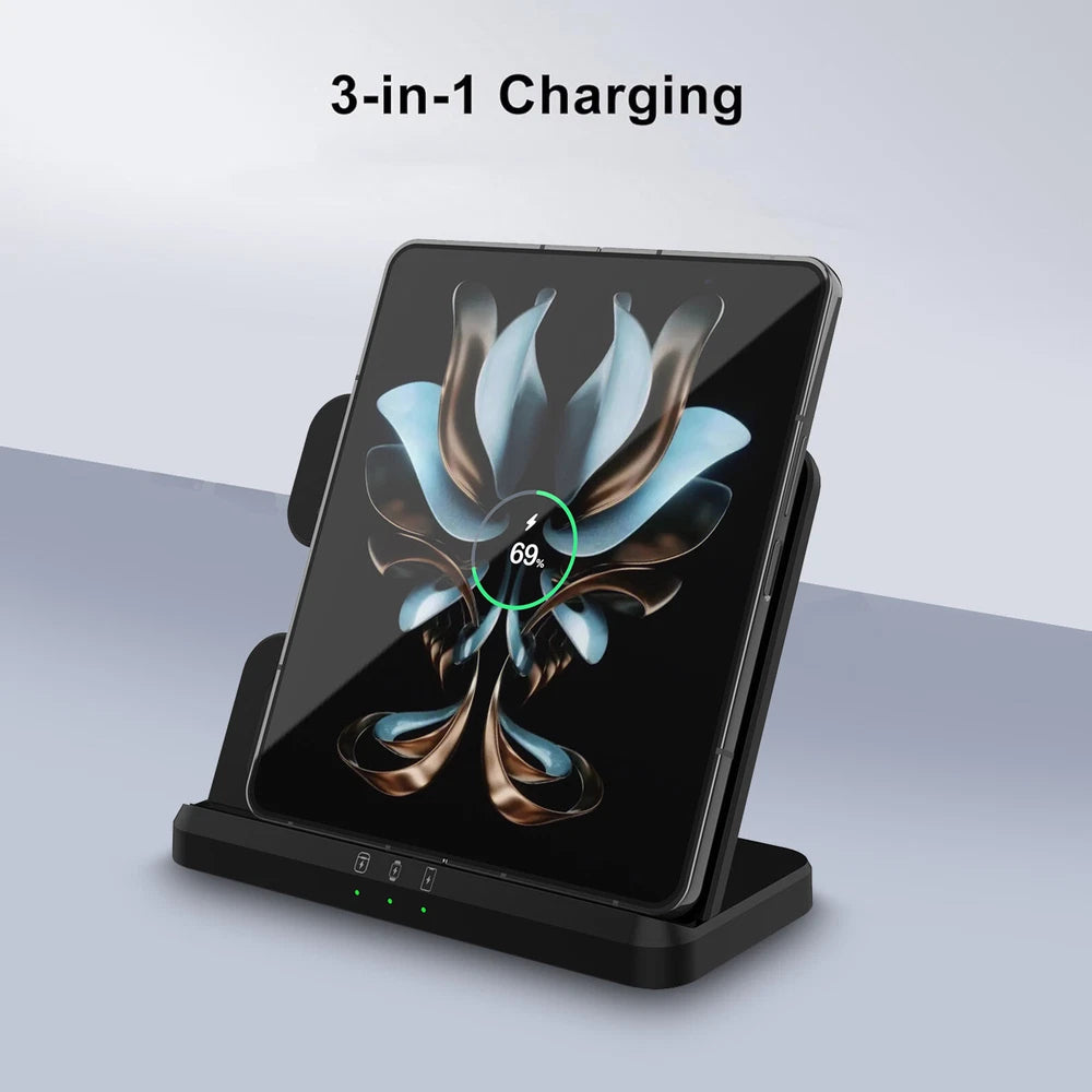 15W 3in1 Wireless Charger Station Charging Dock For Samsung Galaxy Watch 7/6 S24