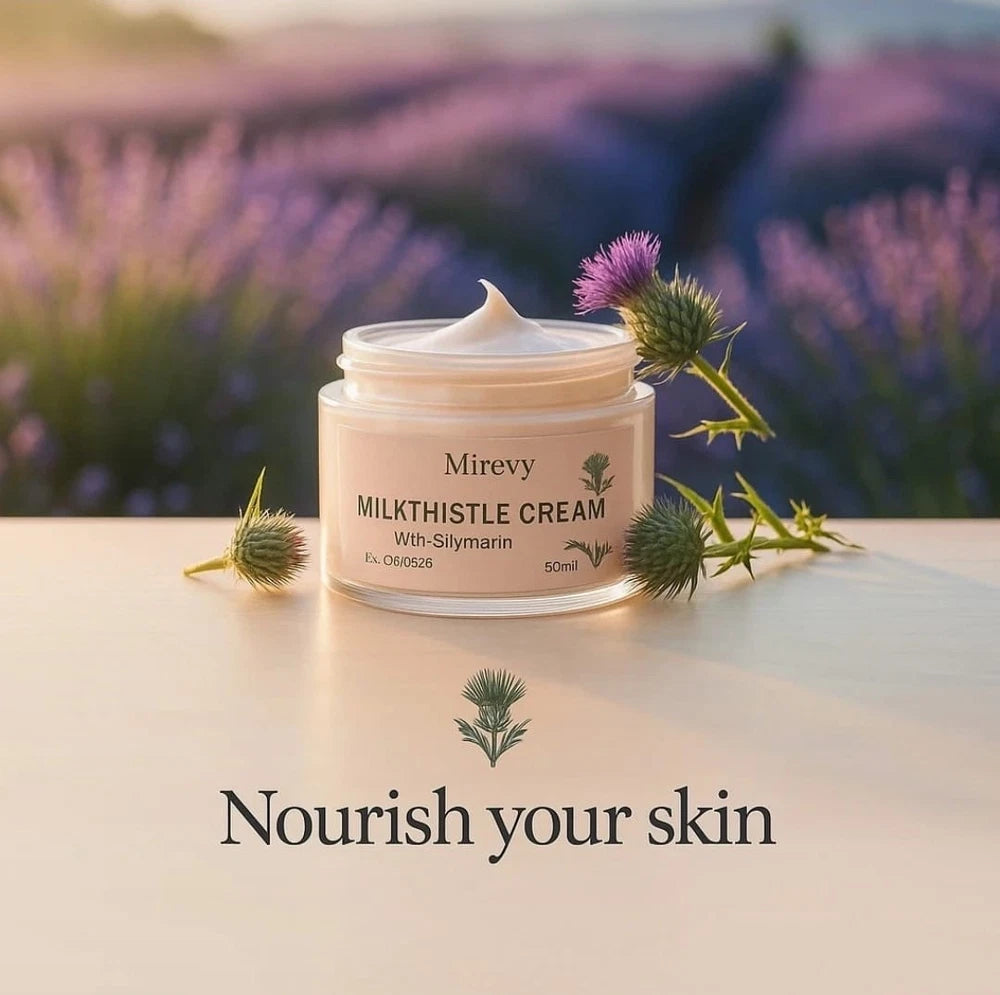 Organic Mirevy Milkthistle Cream Silymarin Coconut and Lavender Oil Beeswax -50g