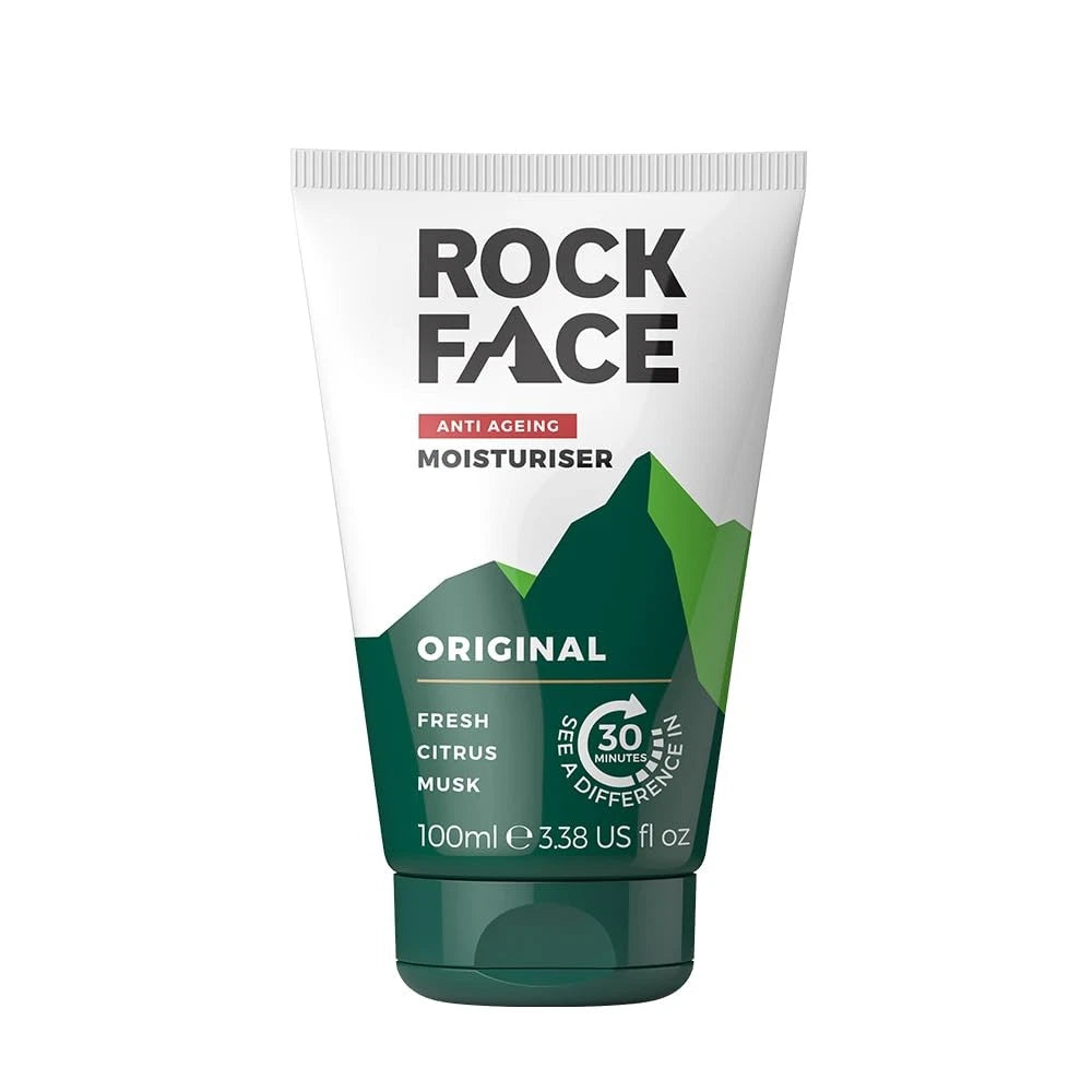 Rock Face Mens Moisturiser - Anti Ageing, Fast Absorbing Face Cream, 100ml,