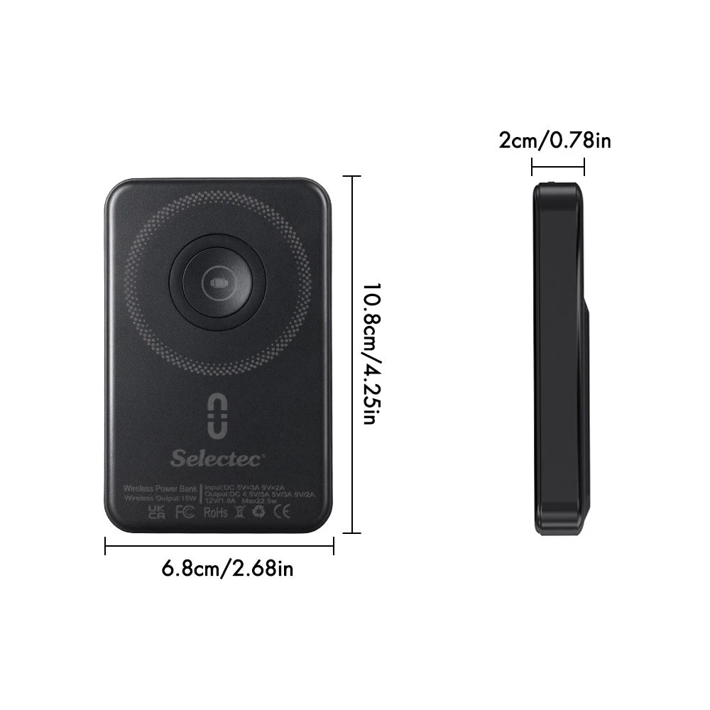 9000000mAh Power Bank Mag-safe Magnetic USB Fast Charger Battery Pack for Phone