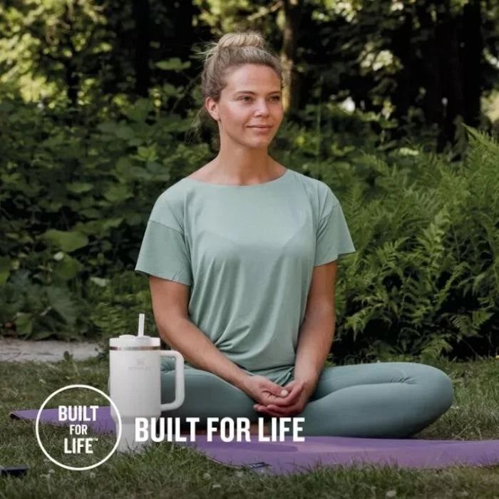 40 OZ Stainless Steel Water Bottle Travel Tumbler Cup With Straw Lid Insulated