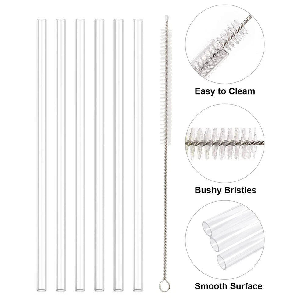 For Stanley Cup 40oz Replacement Straw Reusable Long Straws with Cleaning Brush