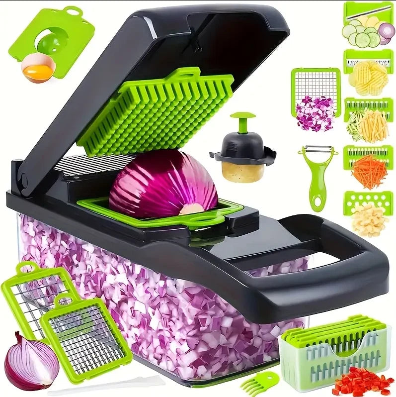 16 in 1 Vegetable Chopper Salad Fruit Mandolin Slicer Food Dicer Cutter Peeler