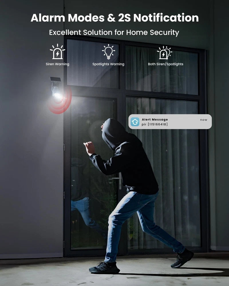 360° Wireless Security Camera PTZ WiFi IP Solar Powered Energy CCTV Outdoor Home