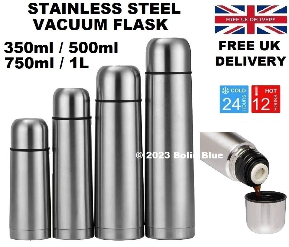1L Stainless Steel Water Flask Vacuum Insulated Lid Cup Tea Coffee thermos sport
