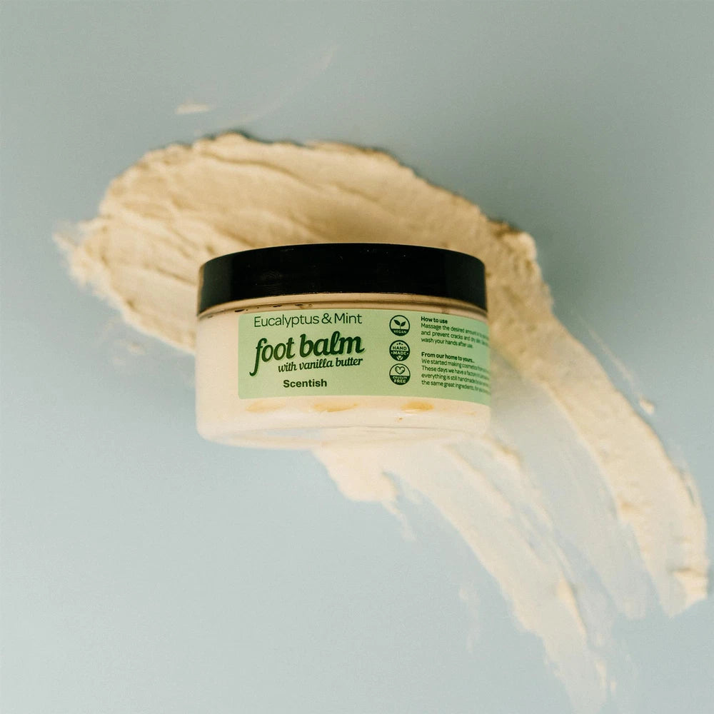 Moisturising Foot Balm Eucalyptus Spearmint Dry Cracked Skin Hydrating Scentish