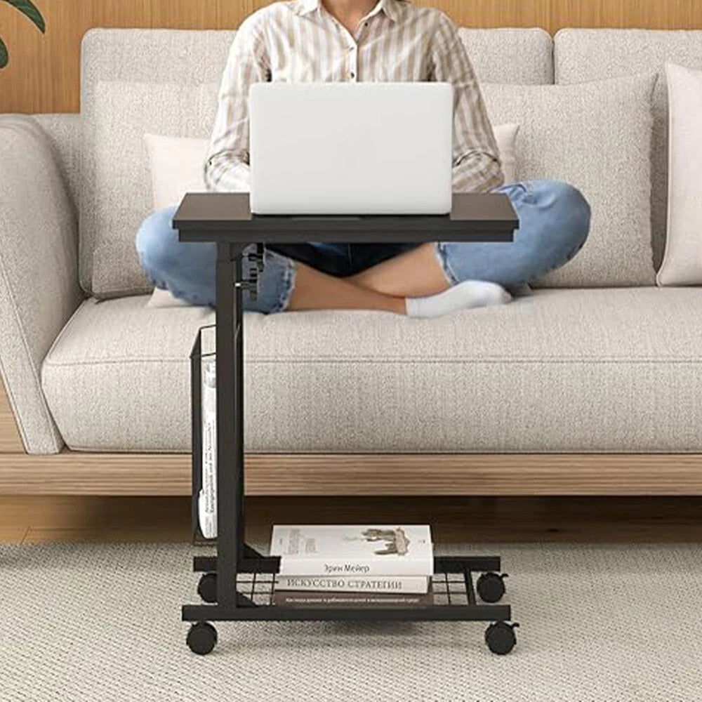 C-Shaped Movable Table Sofa Tea Desk Over Bed Side Tables Laptop Stand Workbench