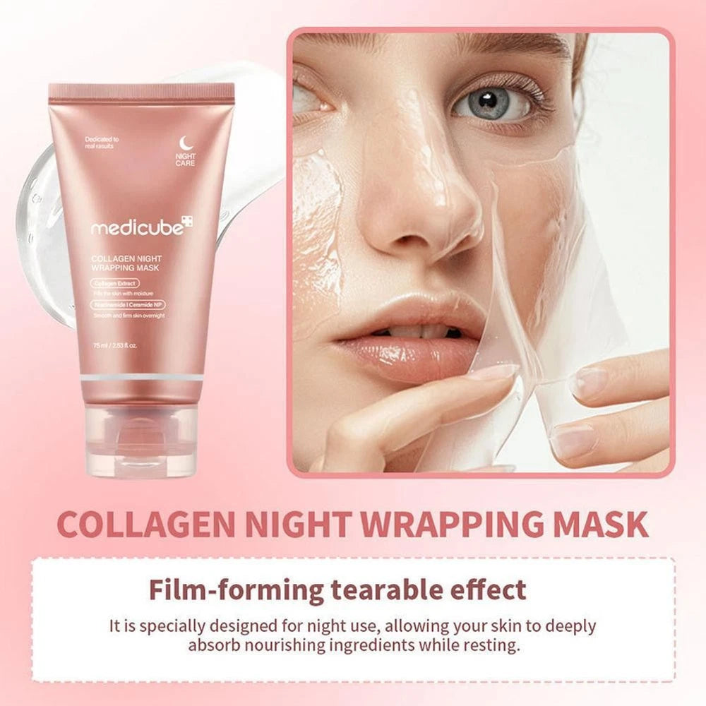 Collagen Night Wrapping Mask Overnight Wrapping Peel Off Natural Facial Mask 75⊙