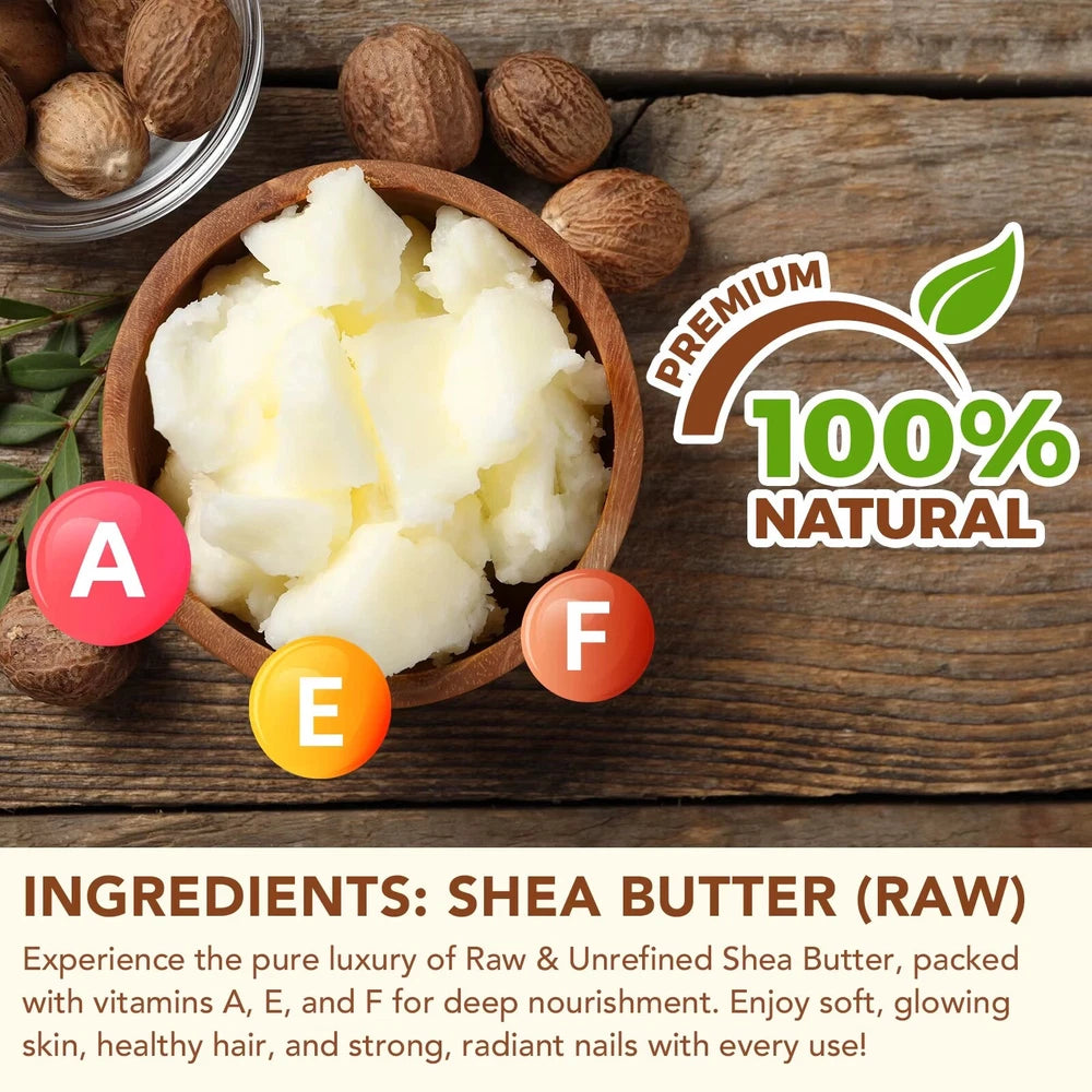 SHEA BUTTER, 100% PURE & NATURAL  Raw Unrefined Skin Body Face MOISTURISER -120g