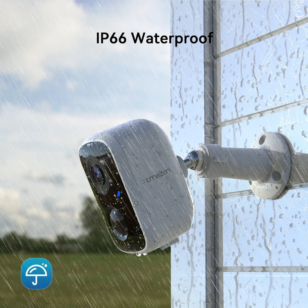 TMEZON Outdoor Security Camera Colour Night Vision Home WiFi Battery CCTV System