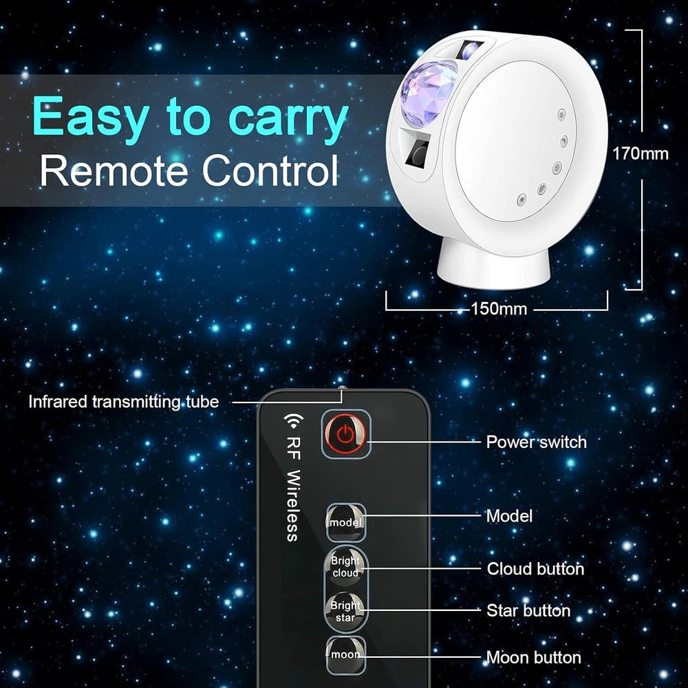 LED Star Projector Light Galaxy Lamp SKy Moon Nebula Night  with Base Remote