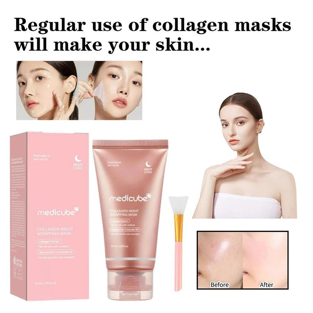 Collagen Night Wrapping Mask Overnight Wrapping Peel Off Natural Facial Mask 75⊙
