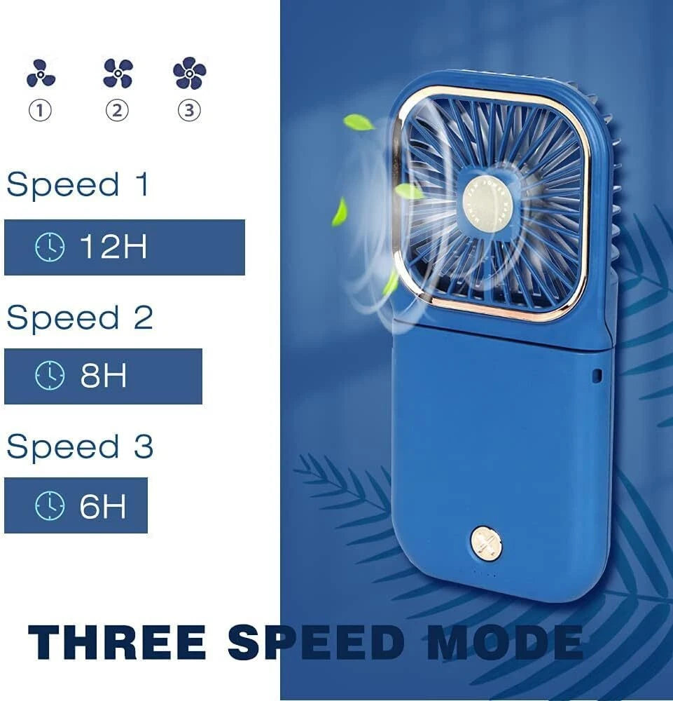 Mini Hand-held Fan， Portable Folding Desk Fan Cooler Cooling USB Rechargeable UK
