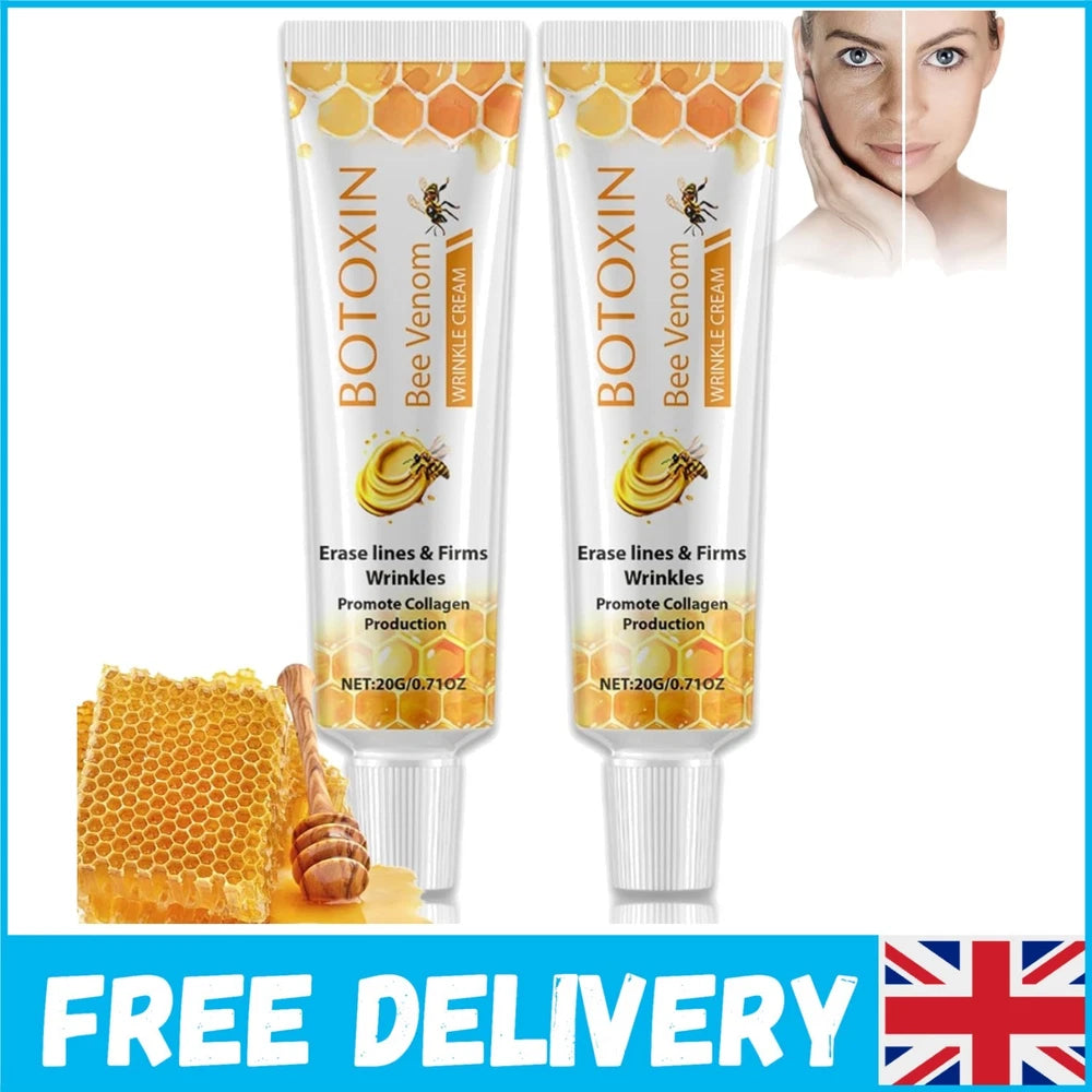 2PCS Bee Venom Cream,Bee Venom Wrinkle Removal Cream,Anti Wrinkle Firming Multi