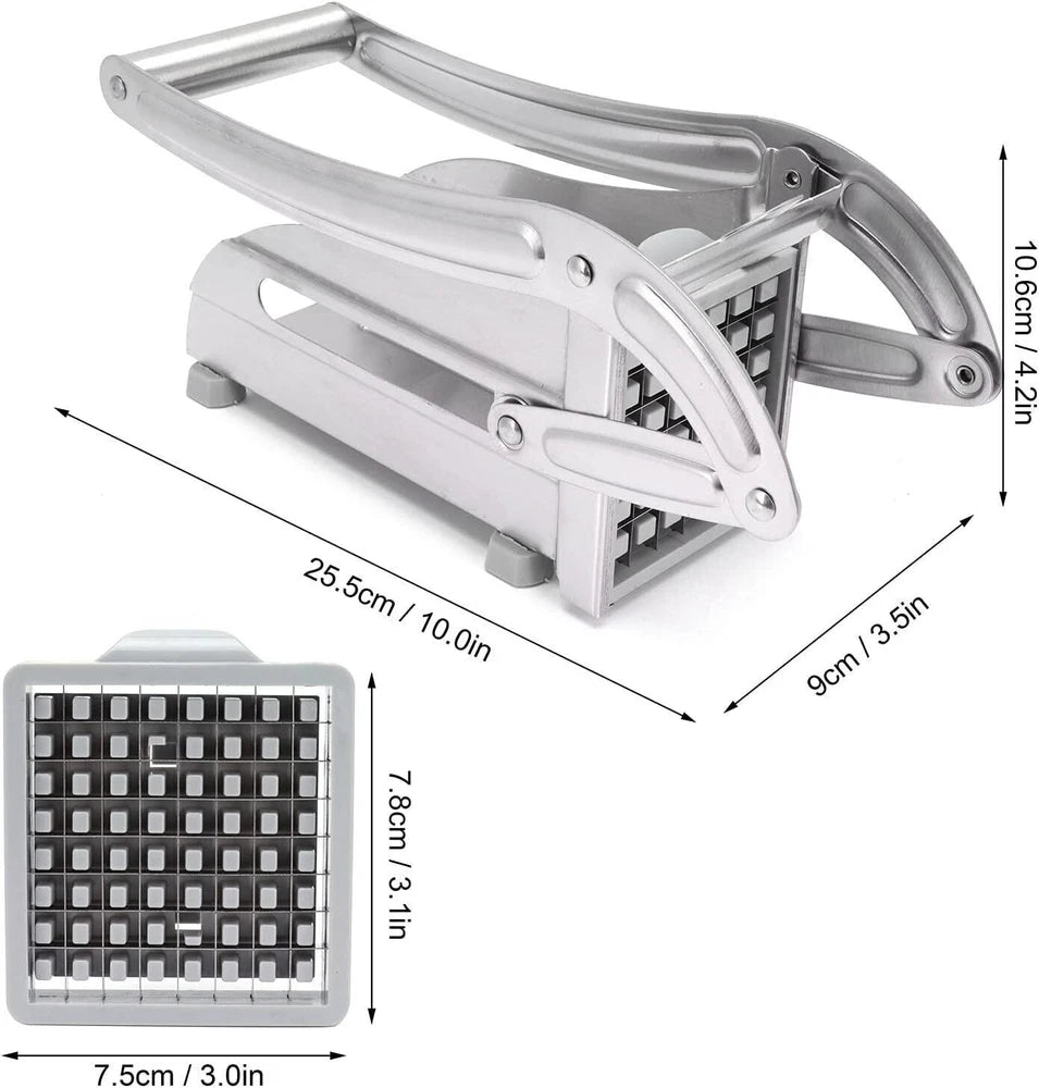 Potato Chipper Chip Chopper Cutter Slicer Maker & 2 Steel Edges French Fries UK