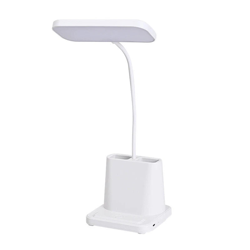 LED Desk Lamp Pen Phone Holder USB Rechargeable Bedroom Reading Light Dimmable