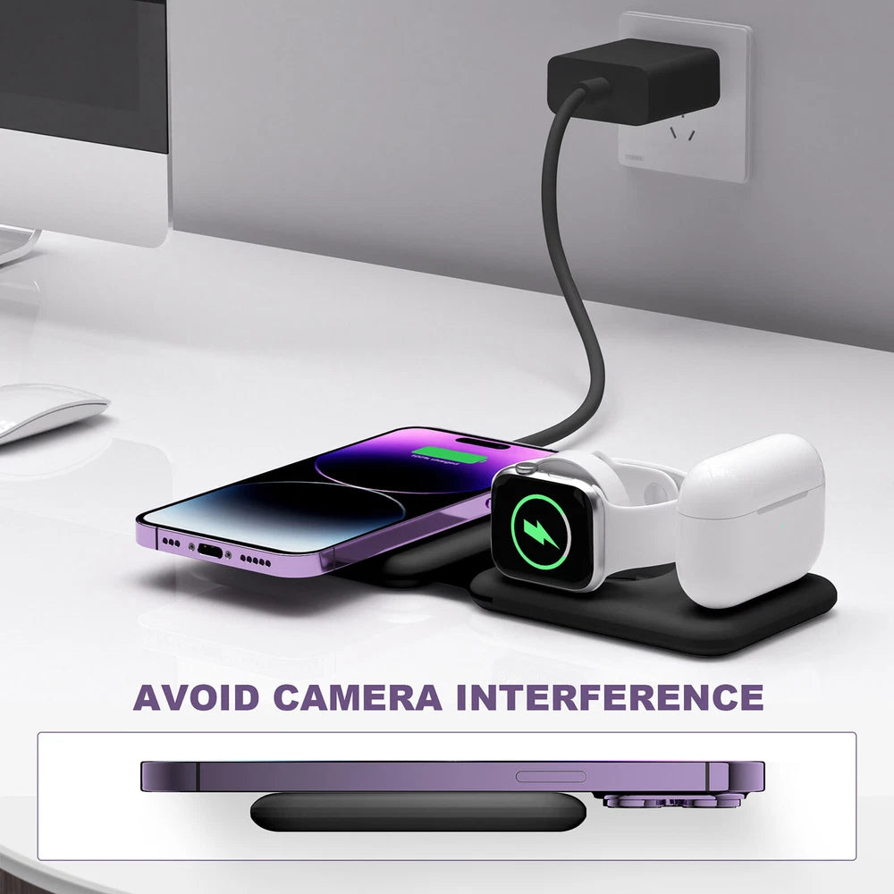 3in1 Wireless Charger Dock Charging Station For Apple Watch iPhone 16 15 14 13 X