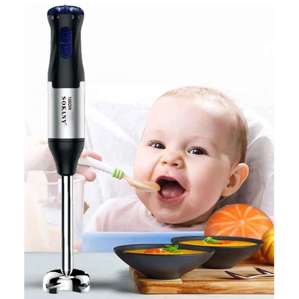 4 in 1 1000W 5 Speed Powerful Hand Held Electric Food Blender Mixer Stick UK