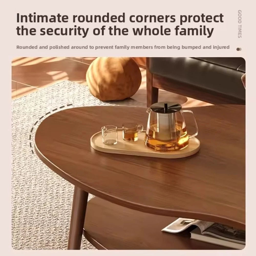 2 Layer Coffee Table Cloud Tea Table Modern Living Room Desk W/ Storage Shelf UK