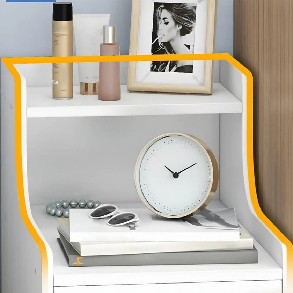 Small Slim Bedside Table Sofa End Side Table Nightstand Bedroom Drawer Cabinet