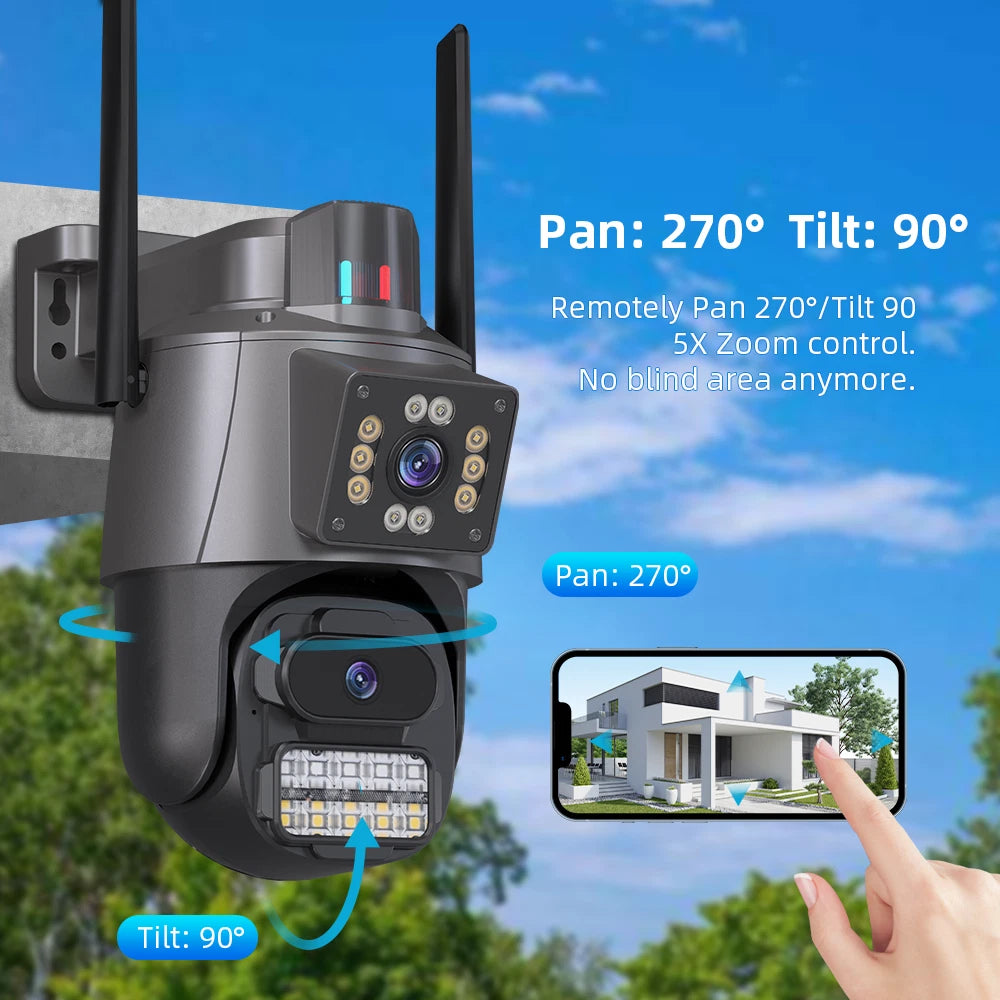 8MP 4K Wireless IP Camera WIFI Outdoor CCTV PTZ Smart Home Security IR Cam IP66