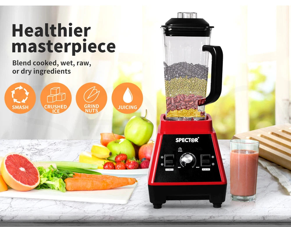 Spector 2L Commercial Blender Mixer Food Processor Juicer Smoothie Ice Crush Red