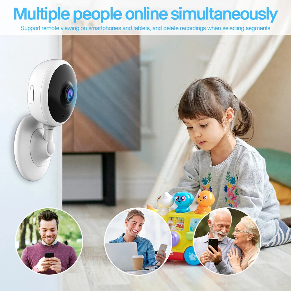 Wifi Security Camera Smart Indoor Pet Dog Cat Cam 2-Way Audio 1080P Night Vision