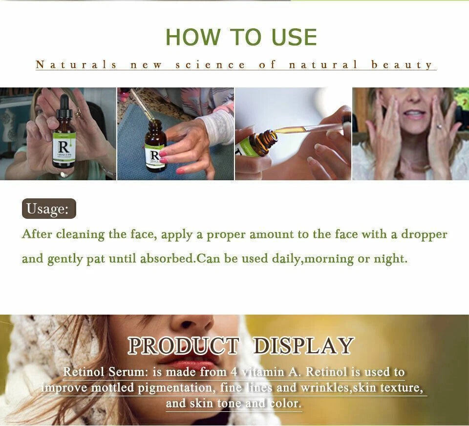 2 X✅ Retinol Oil Vitamin A C E Hyaluronic Acid Face Serum Anti Aging Wrinkles 🔥