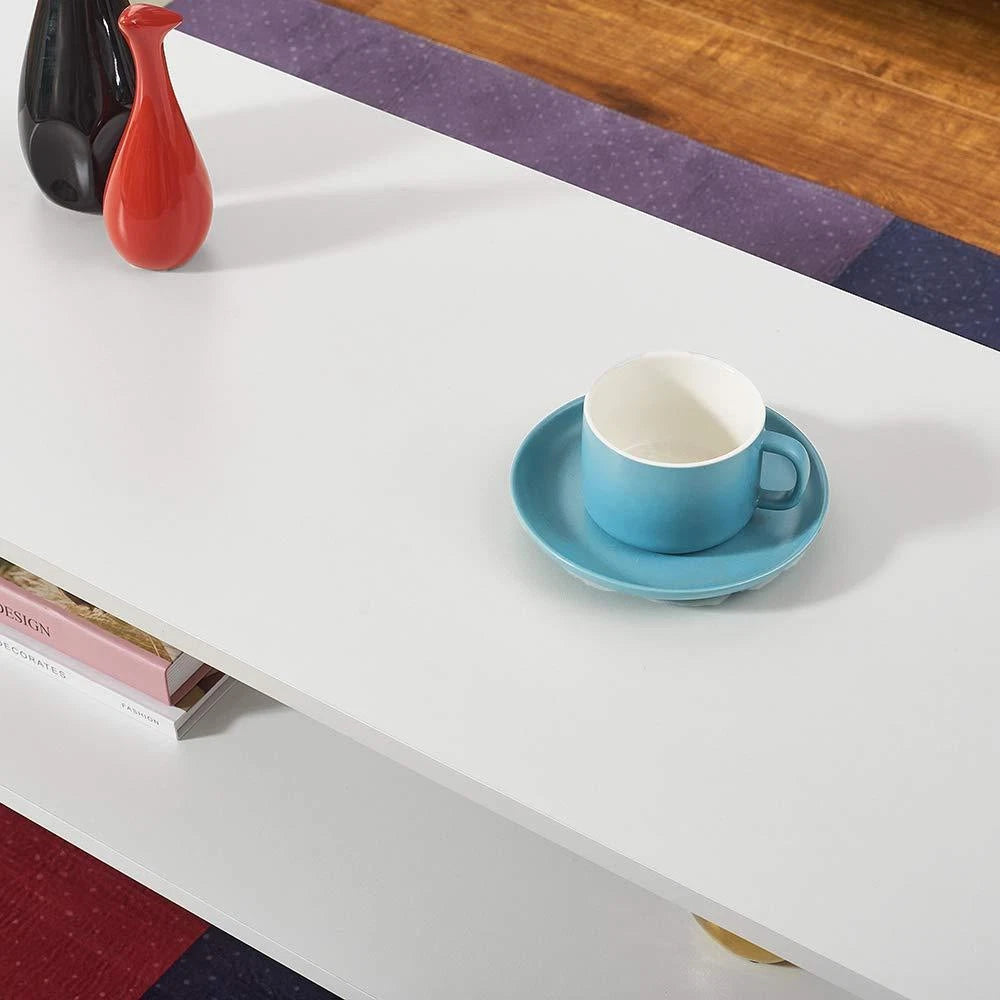 2 Tiers Coffee Table Couch End Side Sofa Tea Table Accent Table Simple TV Stand