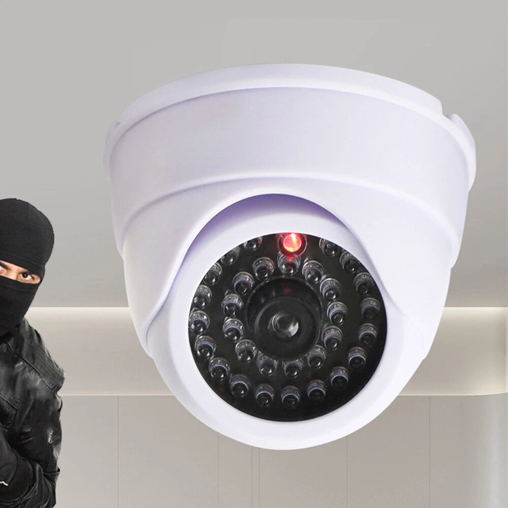 1/2 x DUMMY DOME CCTV SECURITY CAMERA FLASHING LED INDOOR OUTDOOR FAKE CAM UK
