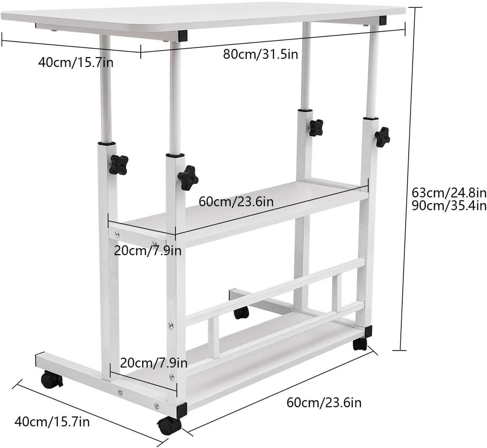 Adjustable Home Study Table Notebook Computer Folding Laptop PC Trolley Desk UK