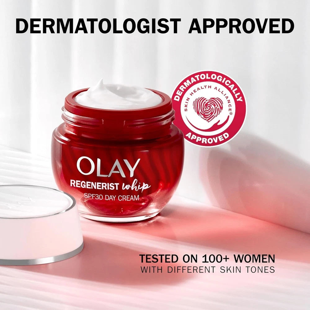 Olay Regenerist Whip Day Face Cream SPF30, Lightweight Anti-Wrinkle 50ml