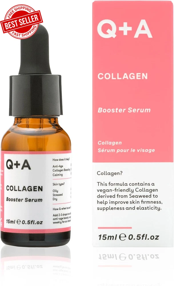 Vitamin C Brightening Face Serum Q+A Anti Ageing Hydrating Hyaluronic Acid 30ml