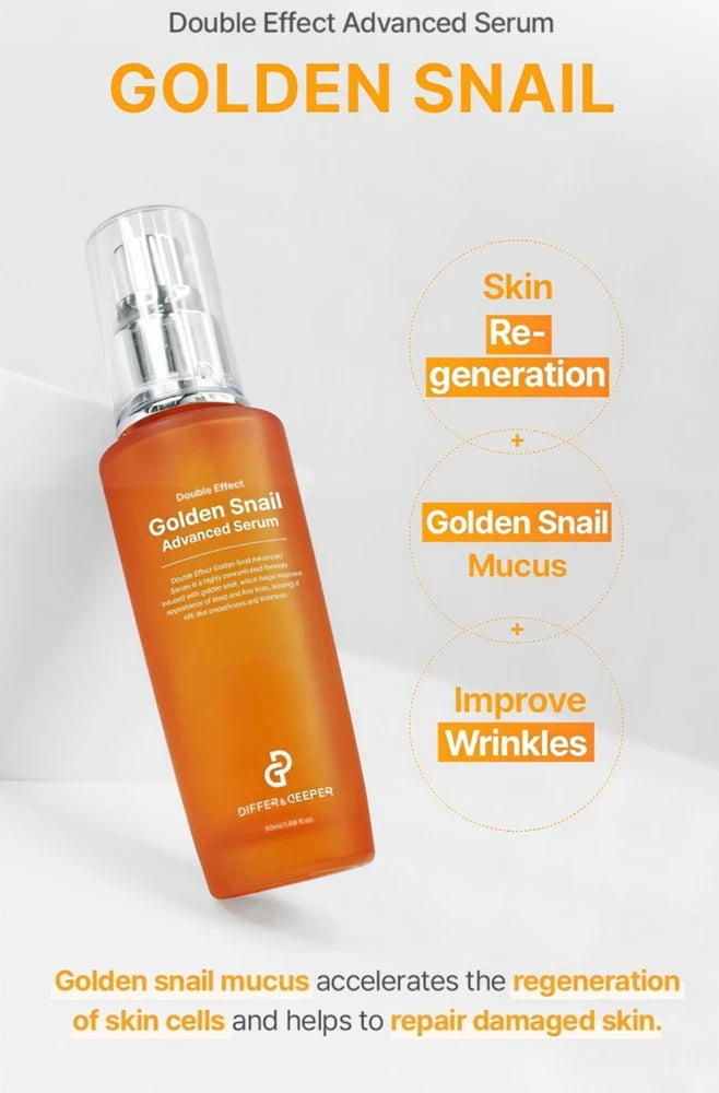 Golden Snail Mucin/EG Serum-Differ & Deeper-K-Beauty–Anti-Wrinkle,Blemish Repair