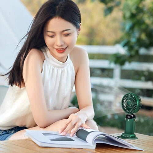 USB Rechargeable Mini Hand-held Fan Portable Folding Desk Fan Cooler Cooling