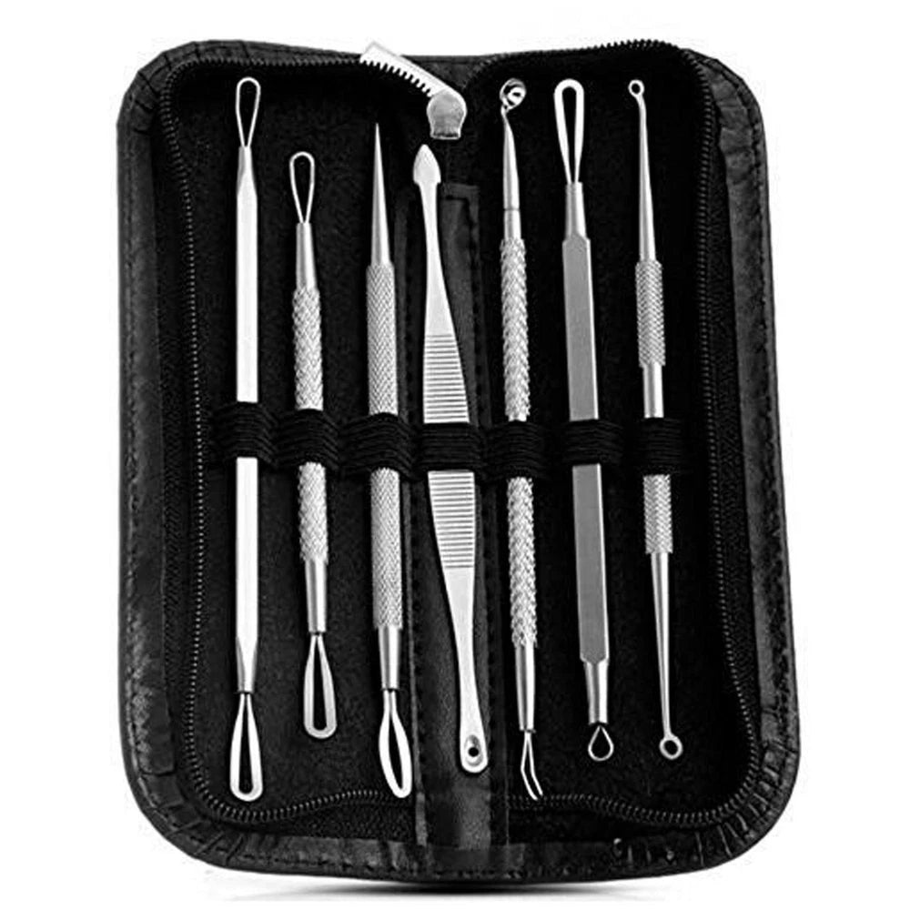 7x Blackhead Remover Tools Pimple Comedone Spot Acne Extractor Kit Popper