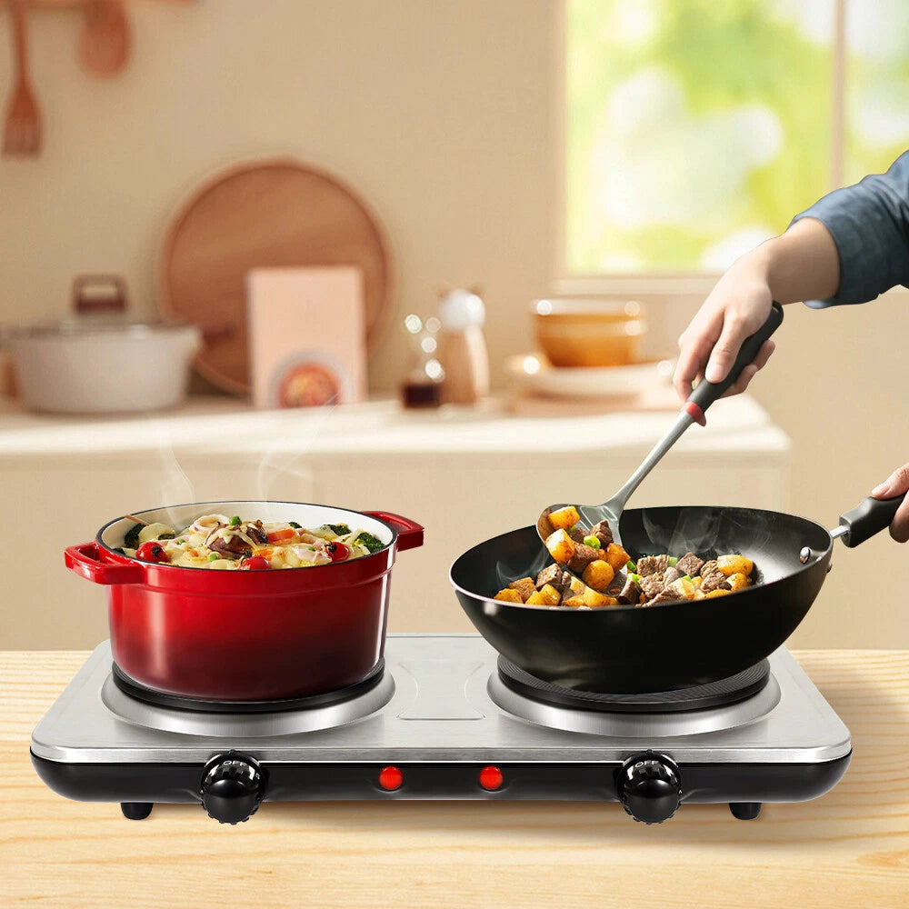 New Electric Hot Plate Portable Single Double Table Top Cooker Kitchen Hob Stove