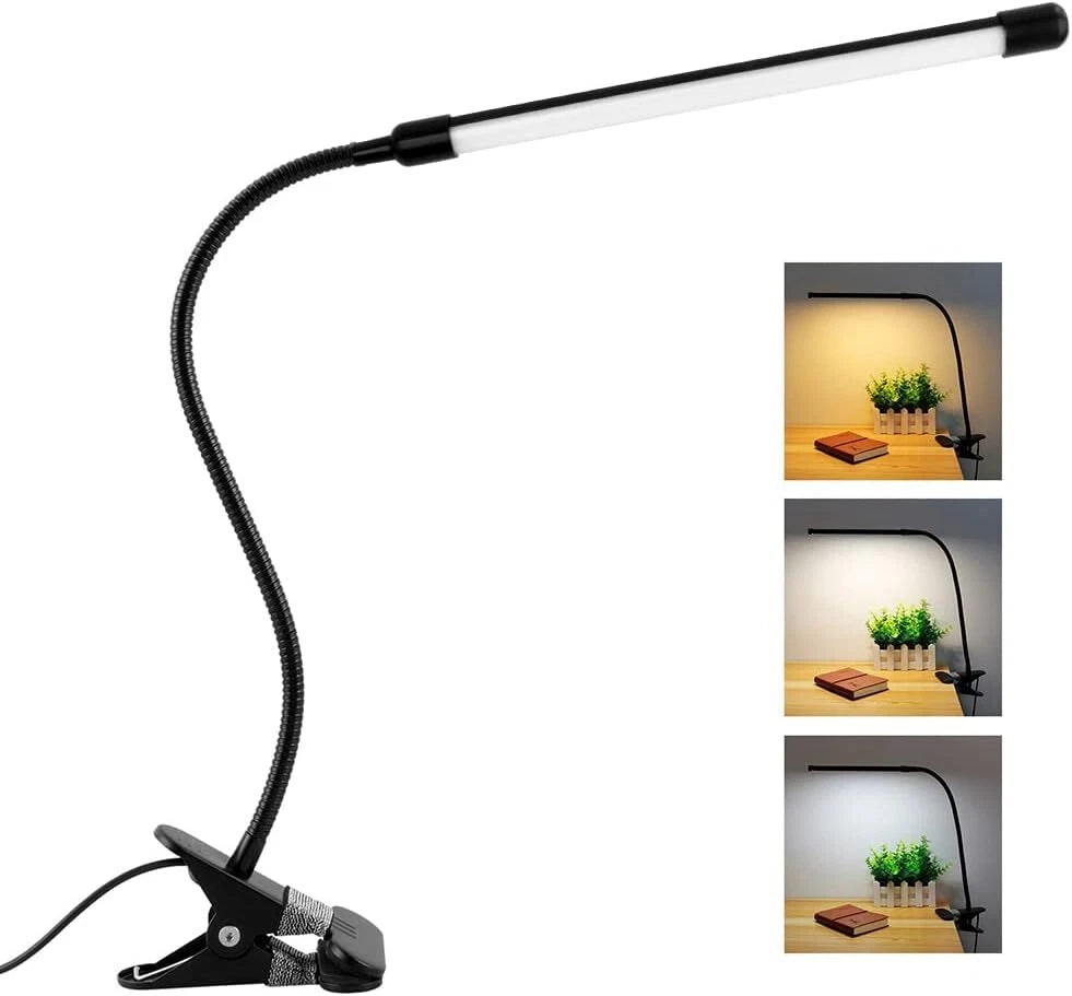 LED USB Clamp Clip On Flexible Desk Light Bed Read Table Night Lamp