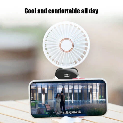 USB Rechargeable Mini Hand-held Fan Portable Folding Desk Fan Cooler Cooling