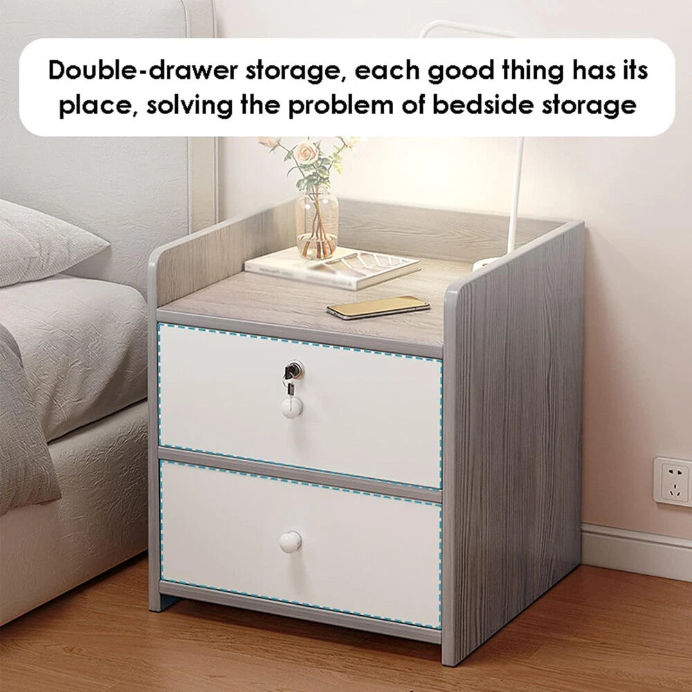 Bedside Table Drawer Cabinet End Side Table Bedroom Furniture Storage Nightstand