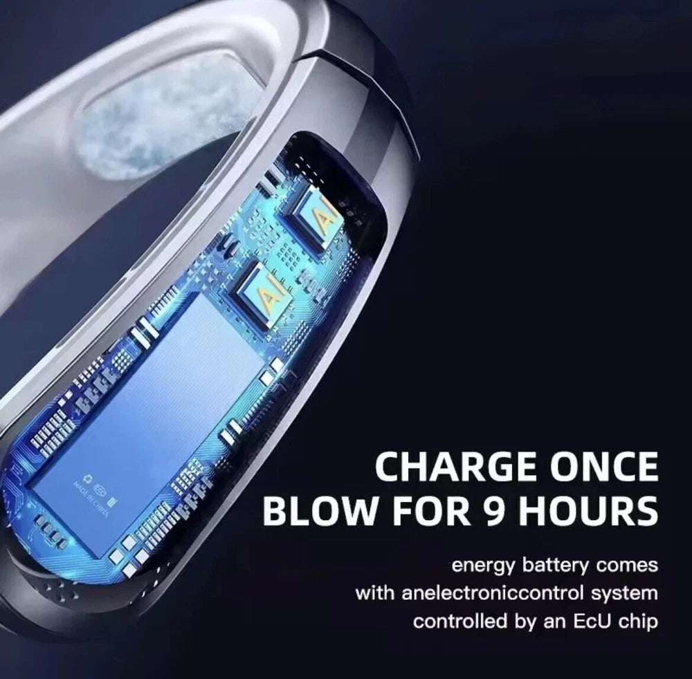 Xiaomi 8000mAh USB Rechargeable Bladeless Hanging Neck Fan - Portable&Quiet