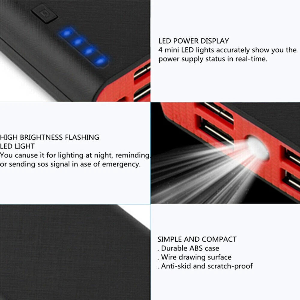 9000000mAh Power Bank Fast Charger Battery Pack Portable 4 USB for Mobile Phone.