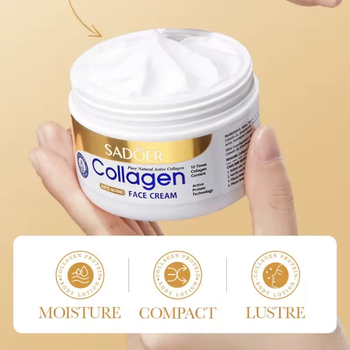 FACE CREAM ANTI-AGING COLLAGEN HYALURONIC ACID MOISTURISING FIRMING 100ML