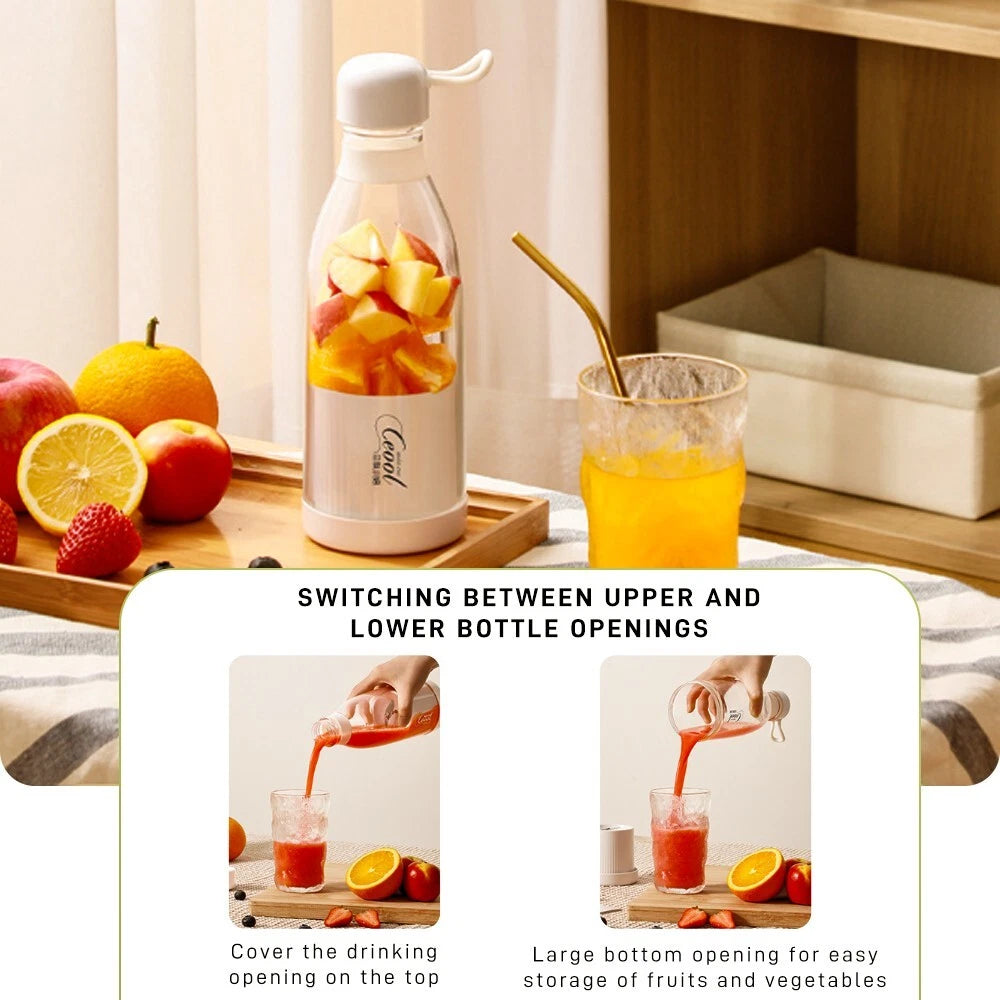 Portable Electric Juicer Cup Fruit Blender Maker Bottle Mixer USB Rechargeable.