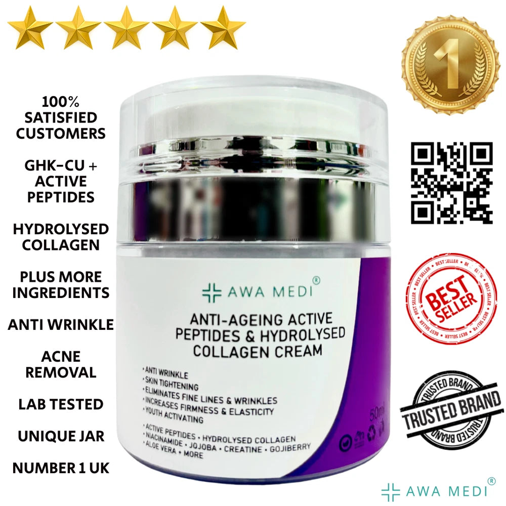 MARINE COLLAGEN CREAM GHK-Cu PEPTIDE ANTI-AGEING ANTI-WRINKLE FACE CREAM BUNDLE