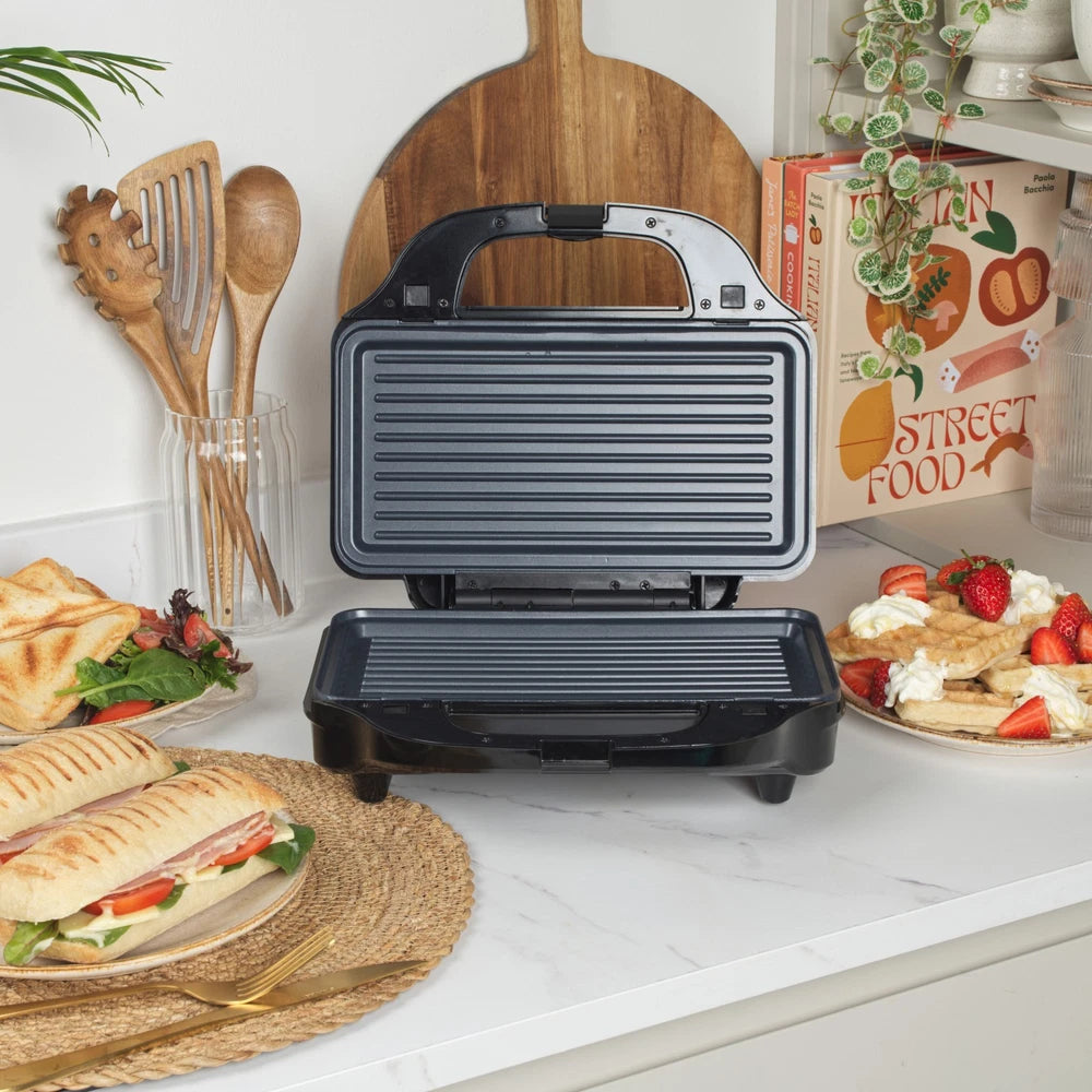 Salter Snack Maker 3-in-1 Sandwich Toaster Waffle Maker Panini Press (Open Box)