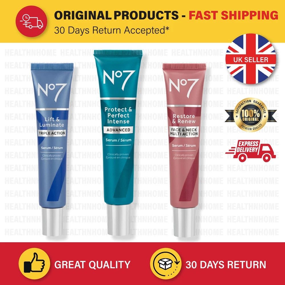 No7 Serum Protect & Perfect, Lift & Luminate, Restore & Renew 30ML,50ML,75ML