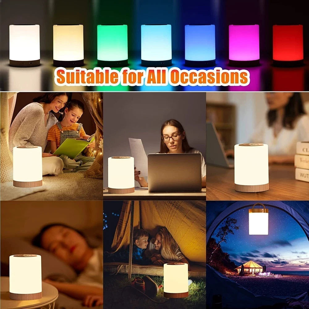 Wireless Touch Sensor Night Light Hallway/Bedside Desk Table LED Dimmable Lamp